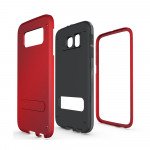 Wholesale Galaxy S6 Strong Armor Hybrid with Stand (Red)